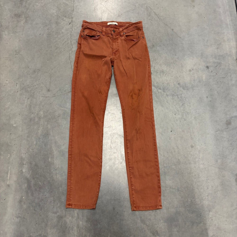 Fidelity Denim Jimmy Jeans Men's 31 Rust Orange Stretch Made in USA
